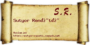 Sutyor Renátó névjegykártya