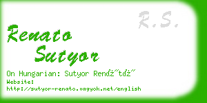 renato sutyor business card